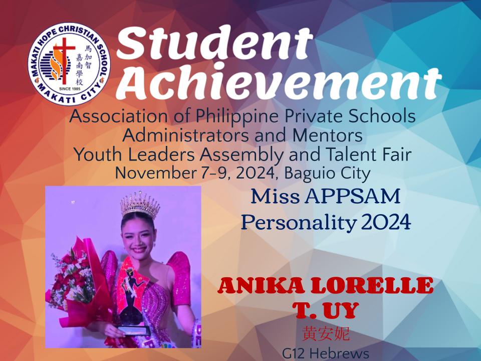 Anika Lorelle T. Uy - Ms. APPSAM 2024