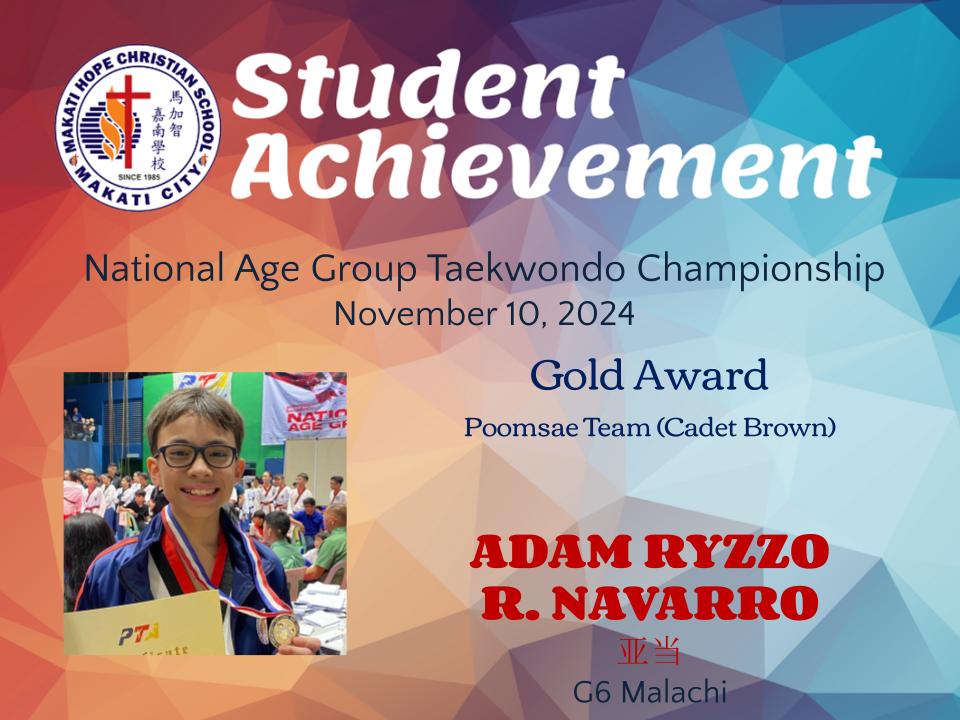 Adam Ryzzo R. Navarro - Taekwondo Championship