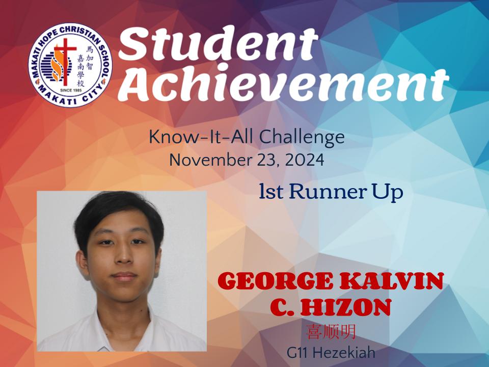 George Kalvin C. Hizon KIA - 1st Runner Up