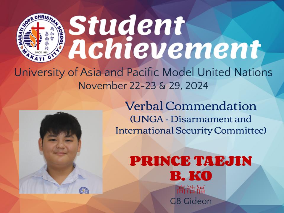 Prince Taejin B. Ko - UAPMUN